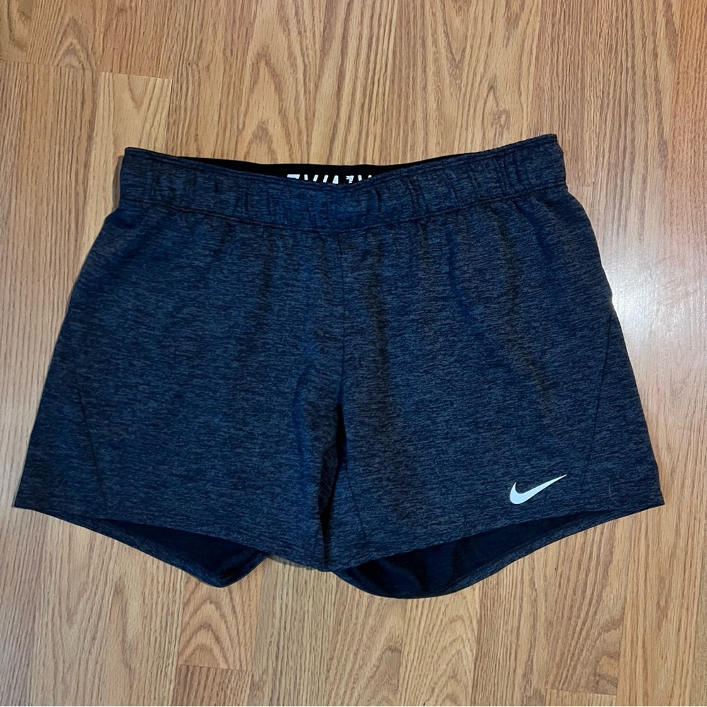 Nike Dark Heather Gray Black Athletic Running Run Hike Gym Shorts Size Medium